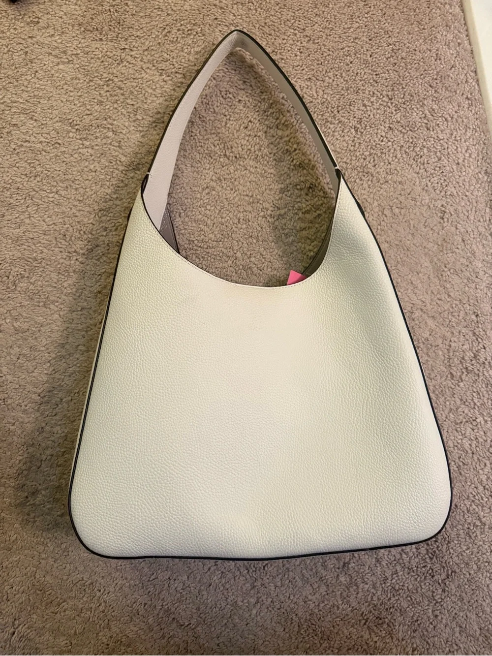 kate spade White Pebbled Hobo Shoulder Bag with Zip Pouch NWT